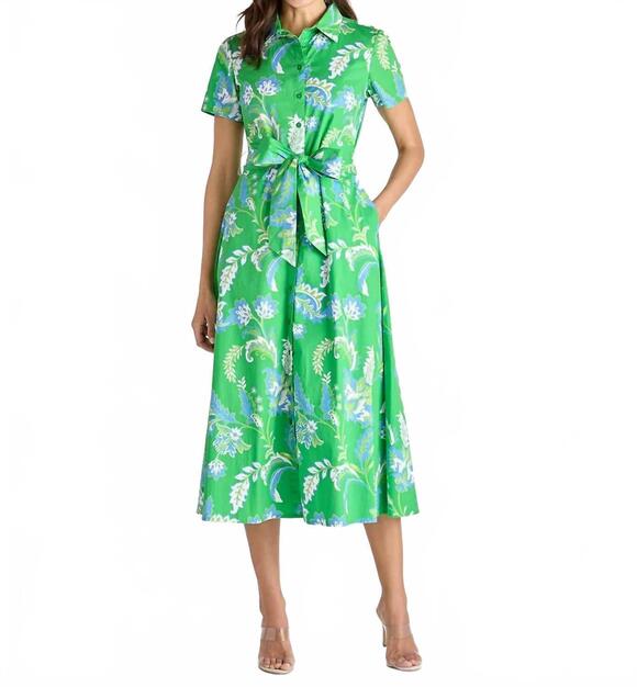 JUDE CONNALLY Dresses & Skirts - NEW JUDE CONNALLY glenda stretch poplin midi dress in feathered floral grass